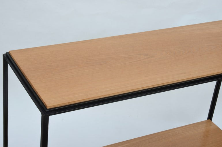 Table d'appoint 'Rectiligne' avec plateaux en chêne