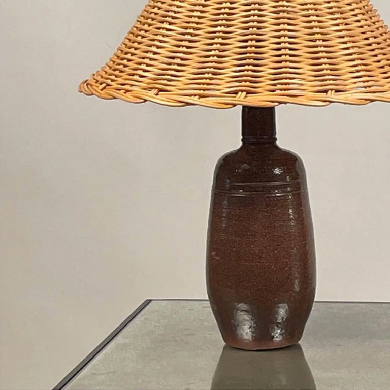 Paire de lampes 'Gourde' en grès 2 tons
