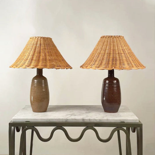 Paire de lampes 'Gourde' en grès 2 tons