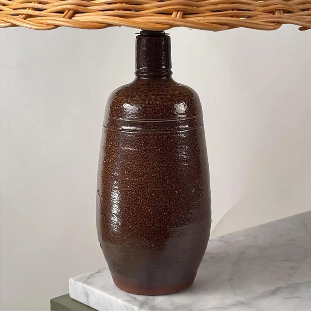 Paire de lampes 'Gourde' en grès 2 tons