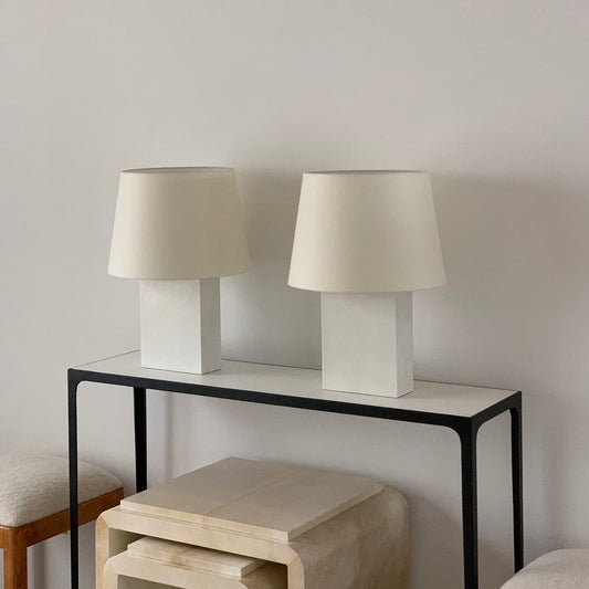 Paire de lampe 'bloc' en Parchemin
