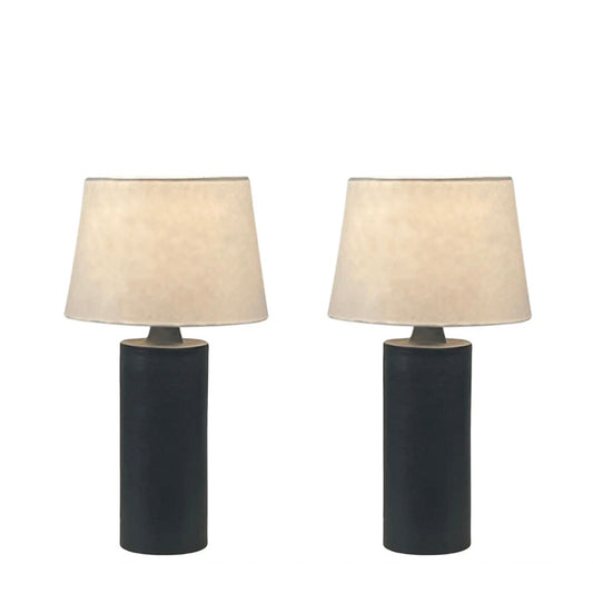 Paire de lampes 'Rouleau' noir satiné